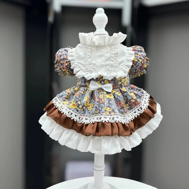 Cat and dog clothes lolita floral dress New Home Goods