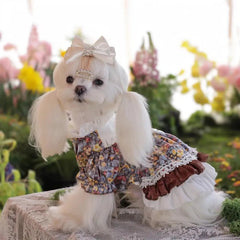 Cat and dog clothes lolita floral dress New Home Goods