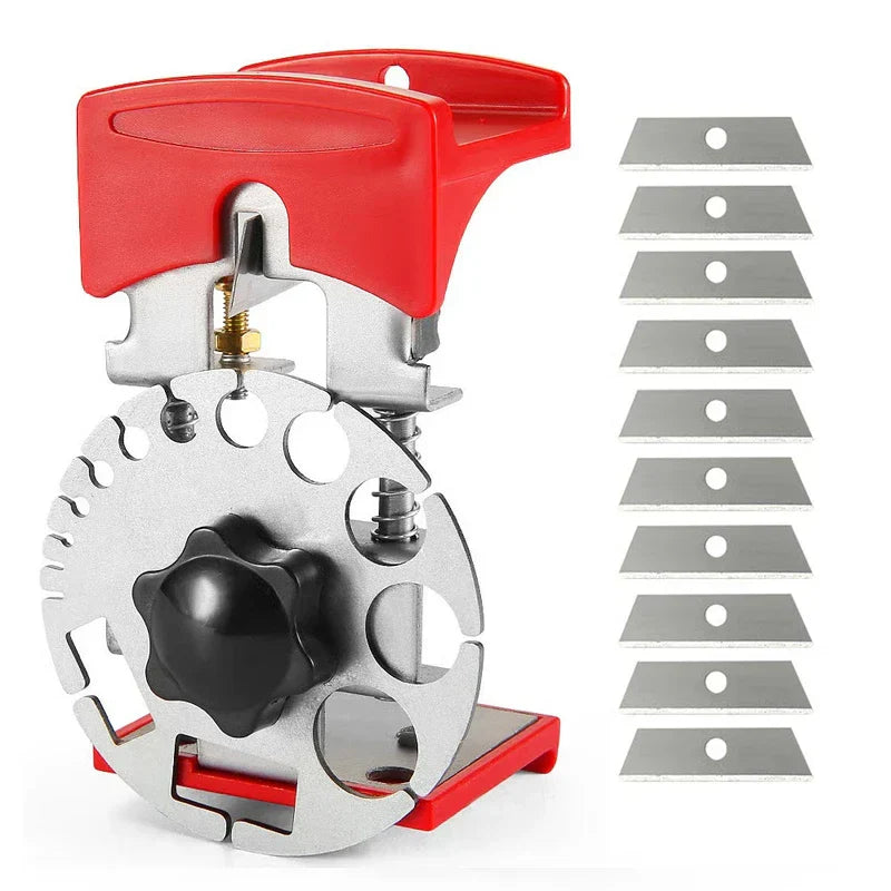 Handheld Wire Quick Stripper - Wire stripping tool displayed alongside 10 included spare replacement blades
