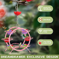 Pinwheel-Shaped Outdoor Hummingbird Feeder