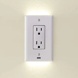 Outlet Cover with Integrated LED Night GuideLight