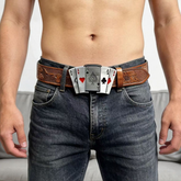 Retro Western-Style Belt Buckle with Hidden Lighter/Dagger