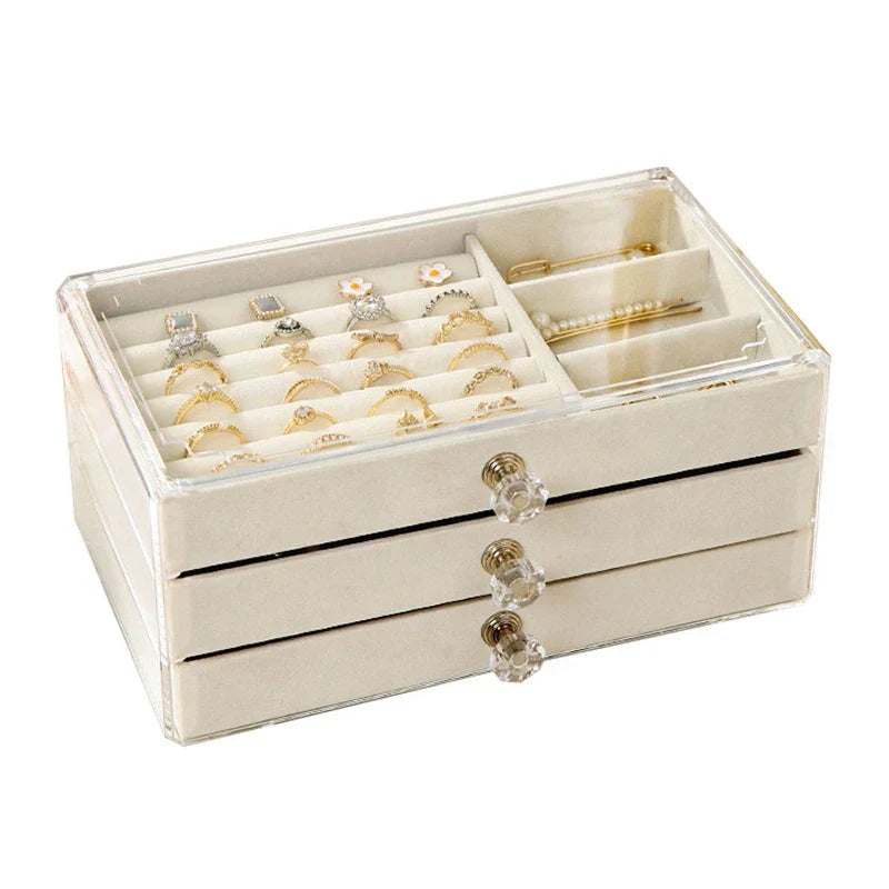 2-Layer Jewelry Organizer Box Storage Case