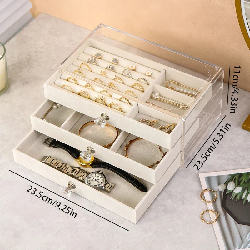 2-Layer Jewelry Organizer Box Storage Case