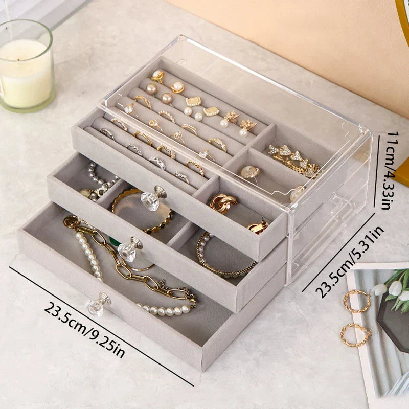 2-Layer Jewelry Organizer Box Storage Case
