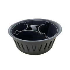 Egg Boiler - dark gray plastic egg poacher insert with 4 compartments and center handle
