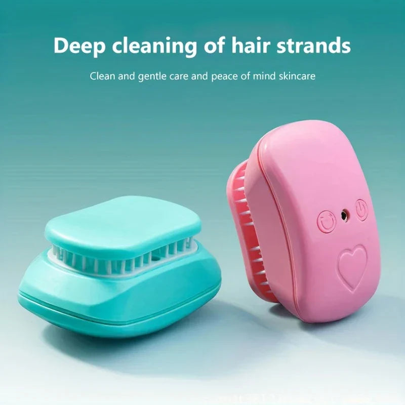 Compact facial cleanser scalp massager on counter