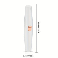 Beard Trimmer - White and rose gold trimmer shown vertically, with dimensions: 13.4cm/5.27in height, 2.5cm/0.98in width
