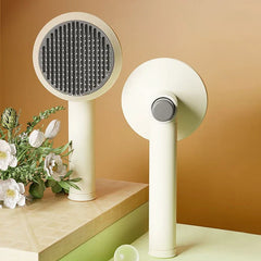 Close-up of the dog grooming comb handle