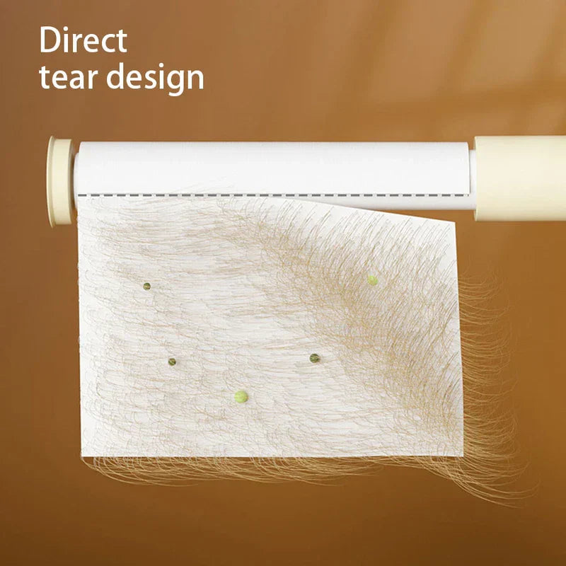Dog Grooming Comb - Lint roller with pet hair and debris shows perforated direct-tear design