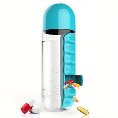 2-in-1 Water Bottle with Pill Organizer