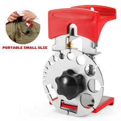 Handheld Wire Quick Stripper - Compact wire stripping tool shown clipped to a pants pocket to demonstrate portability