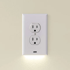Outlet Cover with Integrated LED Night Light