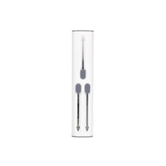 White and gray multi-function keyboard cleaning brush in closed storage state