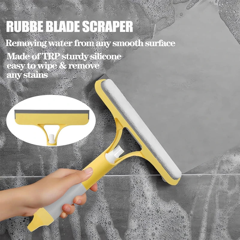 3-In-1 Window Glass Squeegee Scrubber Spray Bottle Cleaner