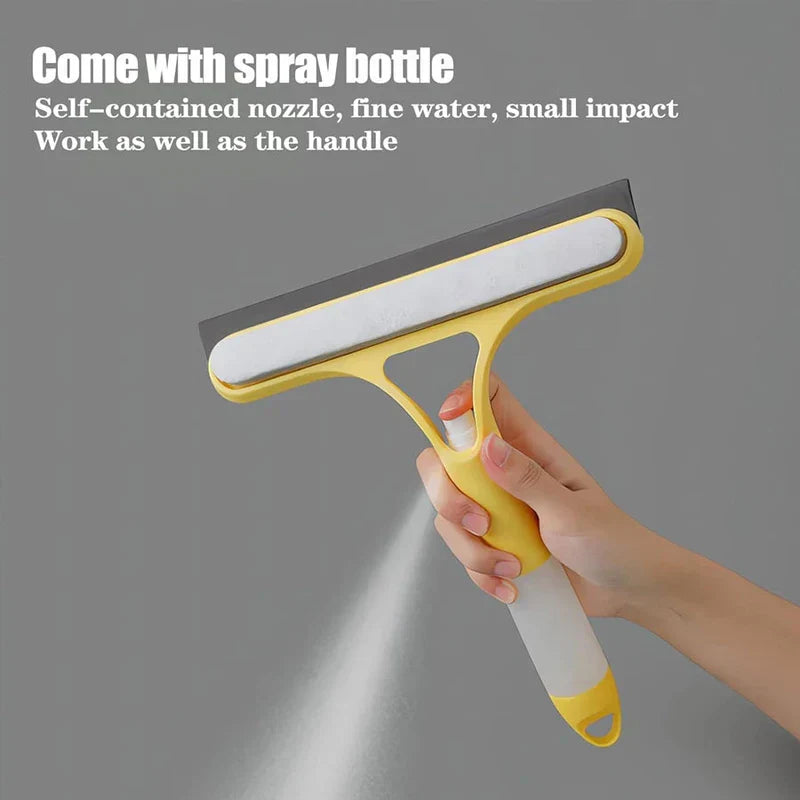 3-In-1 Window Glass Squeegee Scrubber Spray Bottle Cleaner