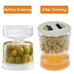Pickle And Olives Jar Container With Strainer