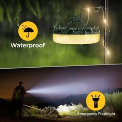 LED camping string lights with power bank feature