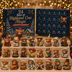 24-Day Highland Cow Advent Calendar – 24 Cute Christmas Collectible Figures