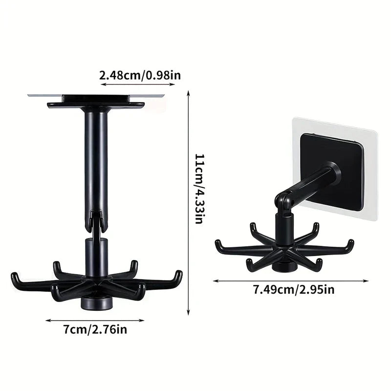 360 Rotating Adhesive Utensil Holder Hooks