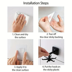 360 Rotating Adhesive Utensil Holder Hooks