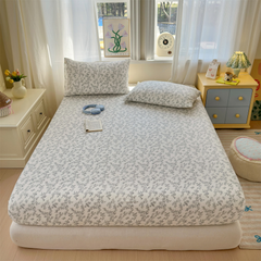 100% Cotton Floral Fitted Sheet Mattress Protector