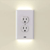 Outlet Cover with Integrated LED Night GuideLight