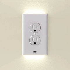 Outlet Cover with Integrated LED Night GuideLight