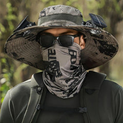 Solar 2 Fans Wide Brim Sun Hat - New HomeGoods