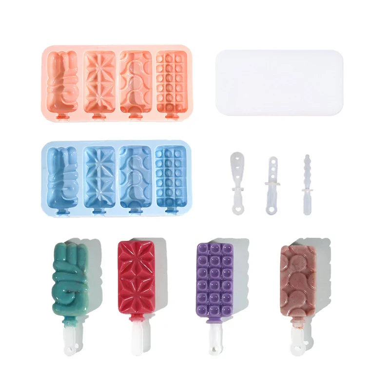 4-Cavity Popsicle Ice Cream Mold