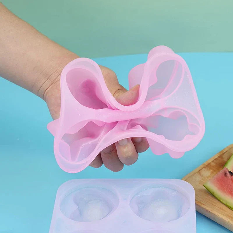 4-Cavity Square Silicone Ice Cube Tray Mold