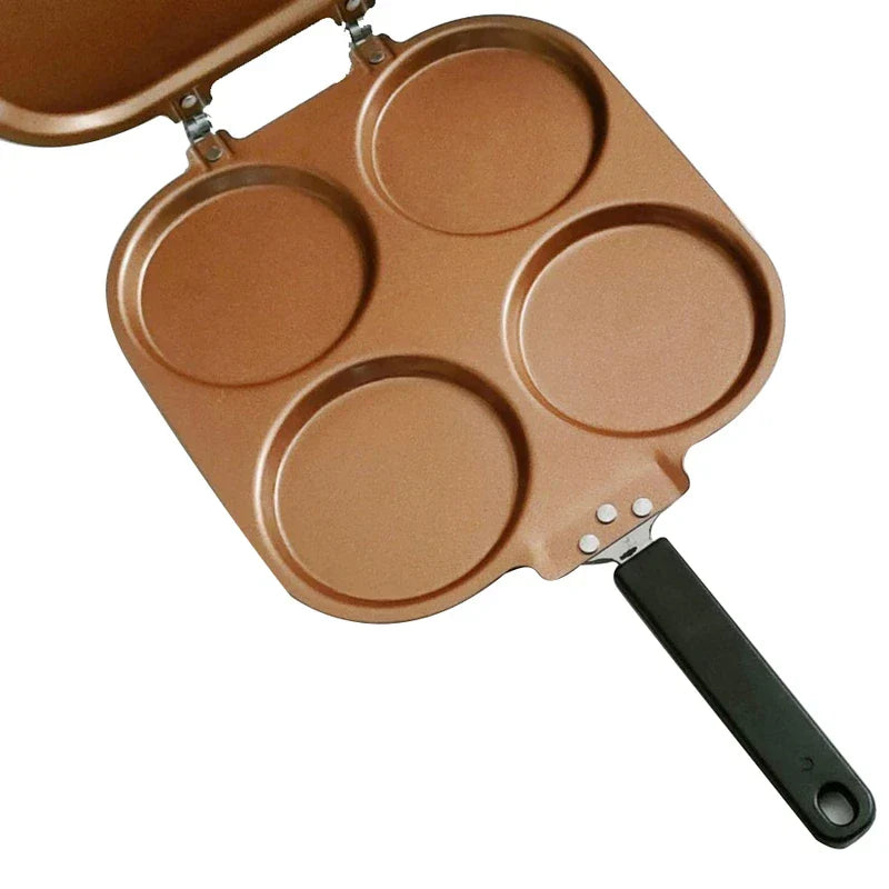 4 Hole Divided Frying Pan Non Stick Egg Pancake Burger Skillet