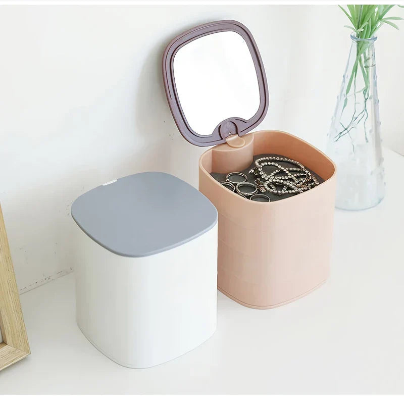 4-Layer Rotating Jewelry Organizer Box Tower