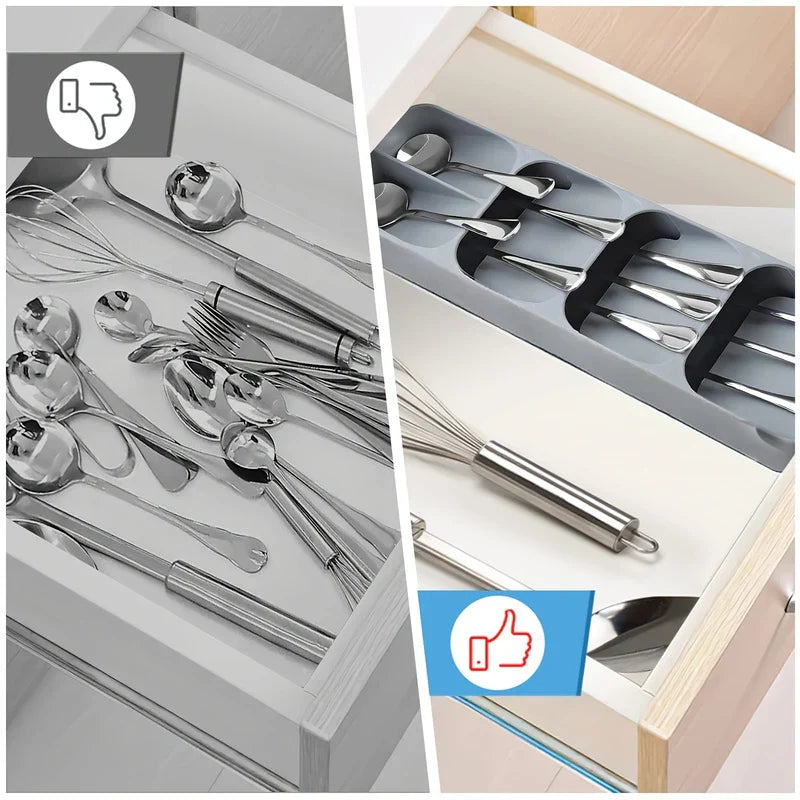 4-Tier Compact Vertical Cutlery Organizer