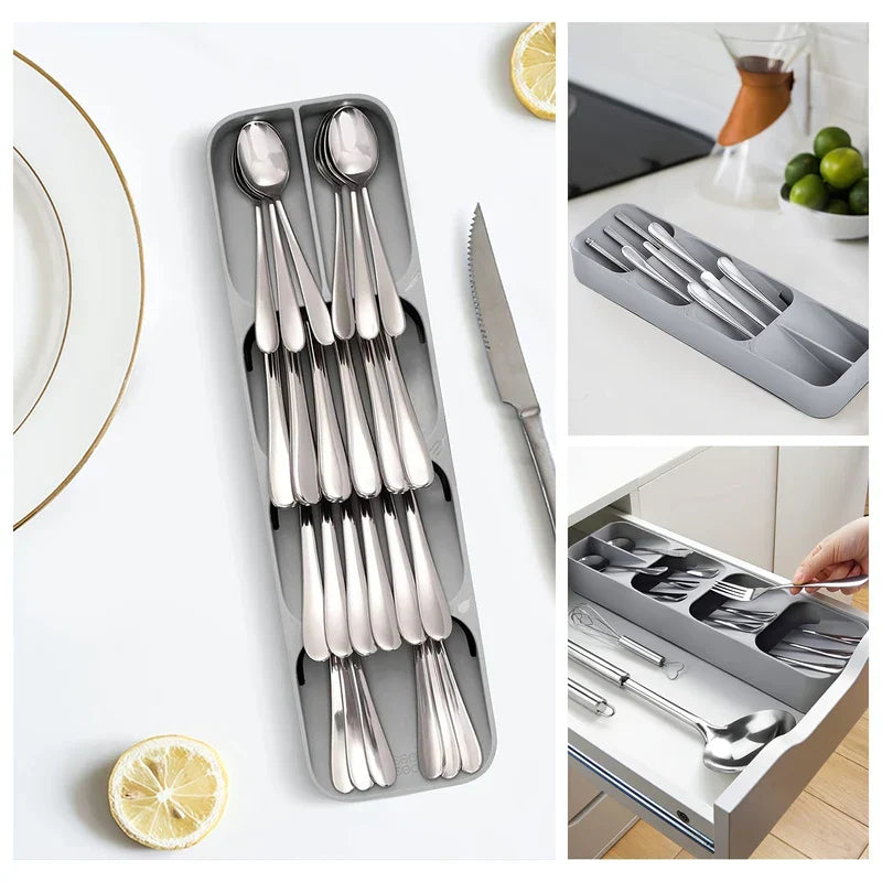 4-Tier Compact Vertical Cutlery Organizer