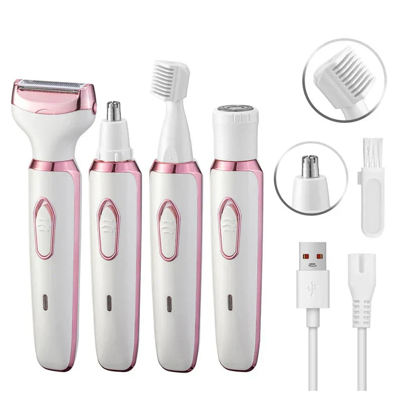 Electric shaver grooming kit in compact case
