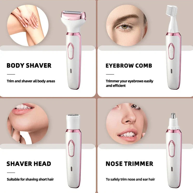 4-in-1 Electric Shaver Hair Remover Grooming Kit
