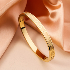 5-Piece Titanium Steel Starry Sky Bangles, 18K Gold-Plated