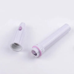 Electric Nail File Manicure Kit - Two separated sections of a white plastic device with pink details, on a plain white background