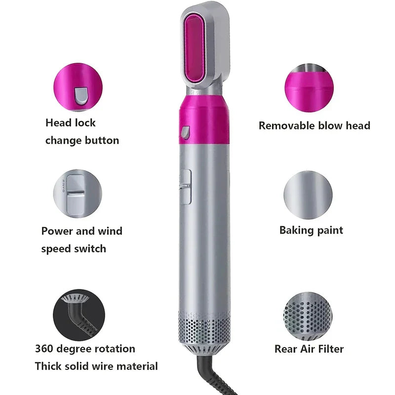 5-in-1 Hot Air Brush Styler Dryer Volumizer