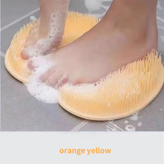 silicone shower foot scrubber mat in use