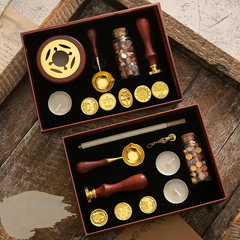 Metallic Wax Seal Kit – DIY Wax Stamp Set with Wooden Gift Box