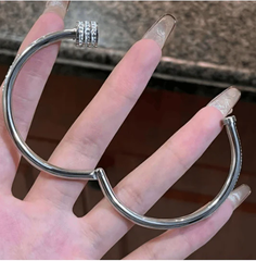 5-Piece Titanium Steel Starry Sky Bangles, 18K Gold-Plated