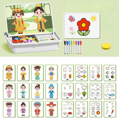 Magnetic Puzzles Face Dress Up Travel Game Double Side Preschool Educational Learning Toy for Kids