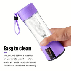 6-Blade Portable Blender Cup 380ml USB Rechargeable