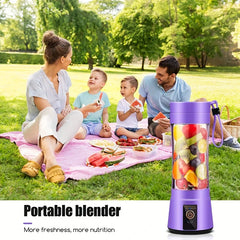 6-Blade Portable Blender Cup 380ml USB Rechargeable