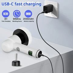 6-In-1 Electric Spin Scrubber Cleaning Brush Set