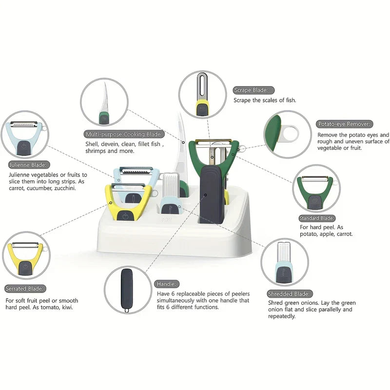 6-In-1 Kitchen Box Grater Slicer Shredder Zester