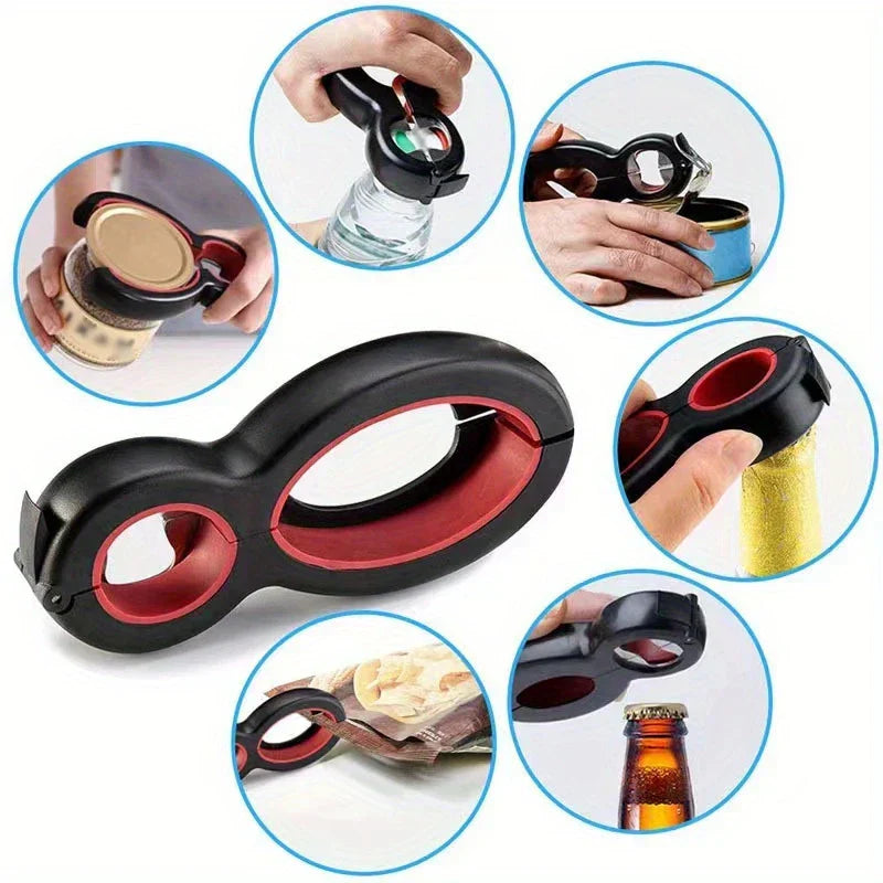 6-in-1 Multi Function Jar Bottle Can Opener Tool