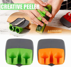 Hand Peeler Rubber Finger Peeler 2 Pack - Comfortable Kitchen Gadget for Peeling Pumpkins, Carrots, Cucumbers, Potatoes and More